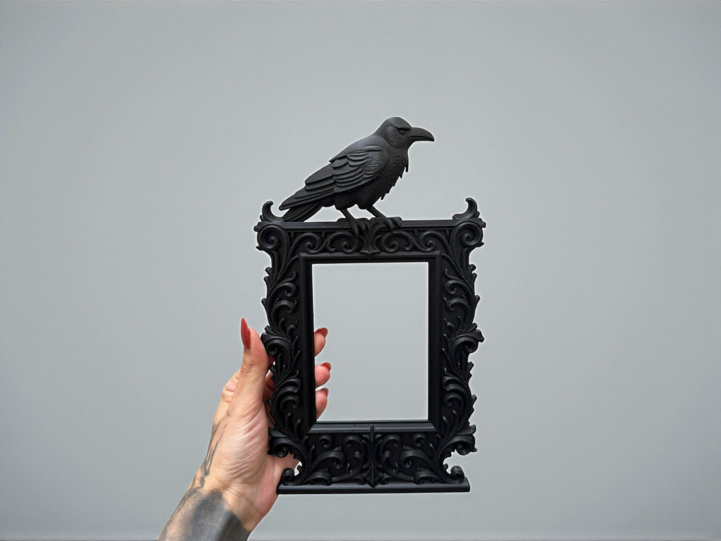 Gothic crow frame with ornate baroque detailing