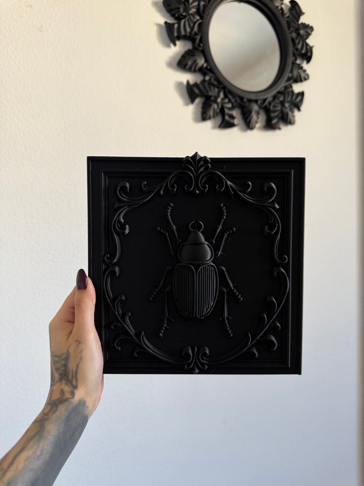 Gothic Beetle Wall Frame – Insect Decor with Baroque Details for Dark Aesthetic Interiors