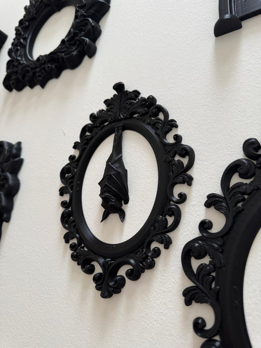 Victorian Gothic Bat Frame | Baroque Style Gothic Wall Decor Frame | Gothic Gallery Wall Accent Vampire Frame