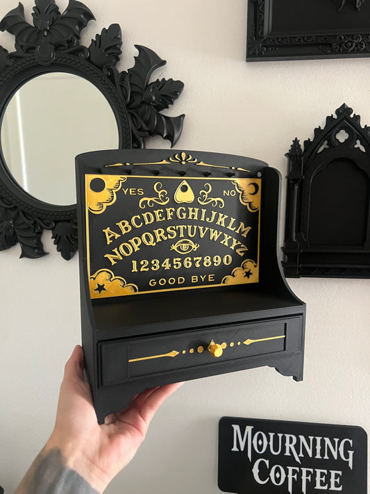 Gothic Ouija Jewelry Box with Spirit Board Design