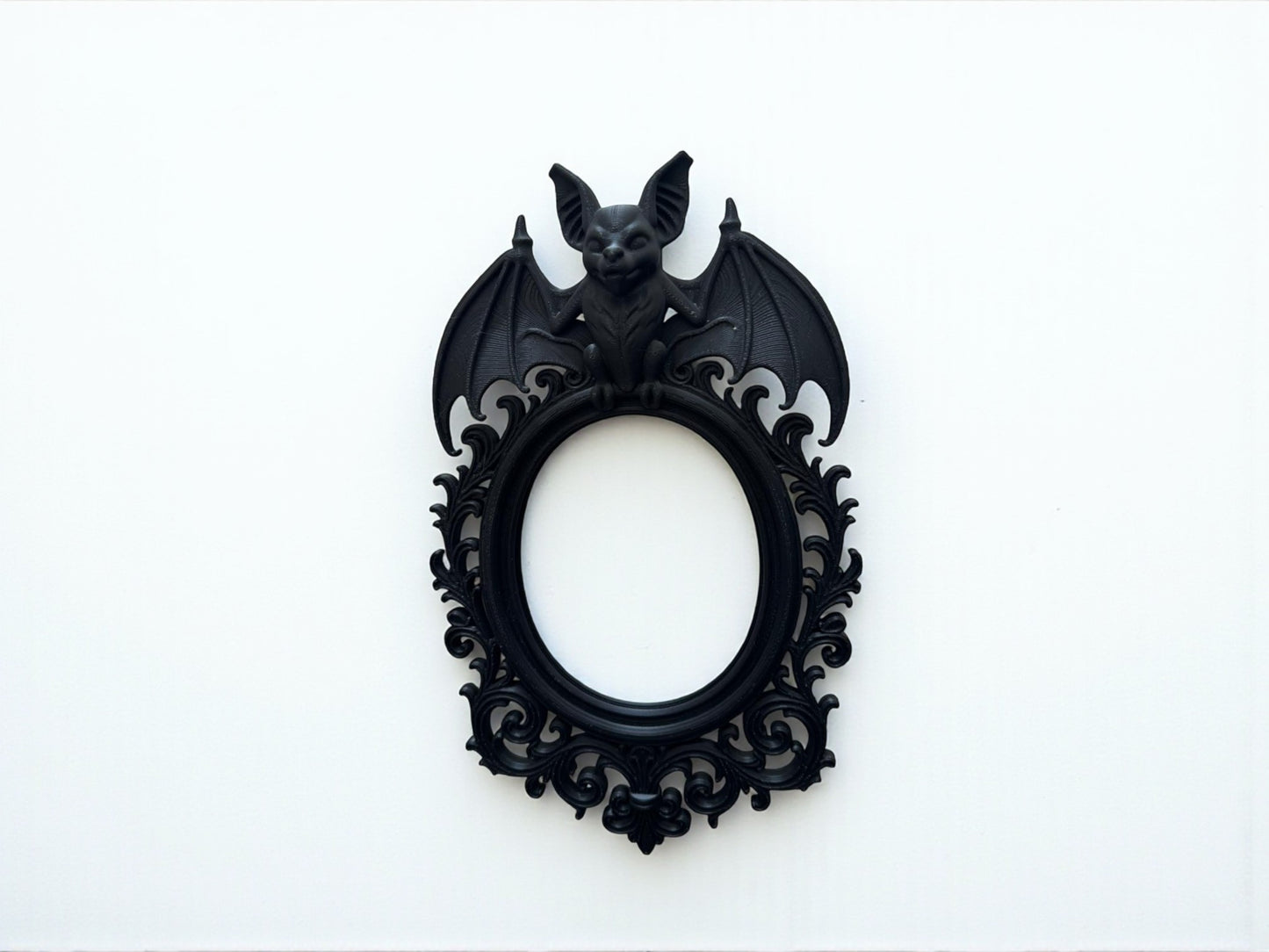 Gothic Oval Bat Frame for Wall Decor