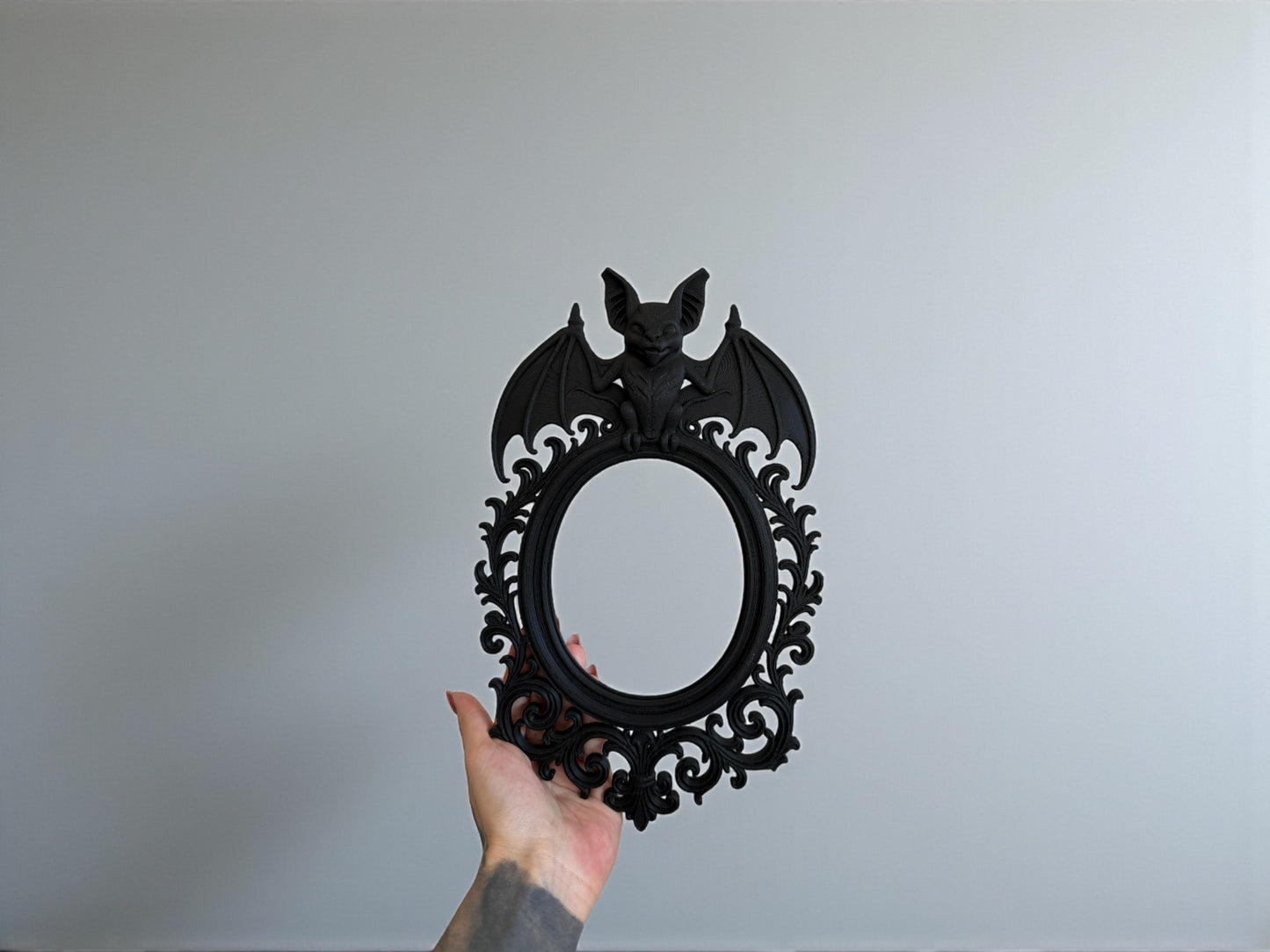 Gothic Oval Bat Frame for Wall Decor