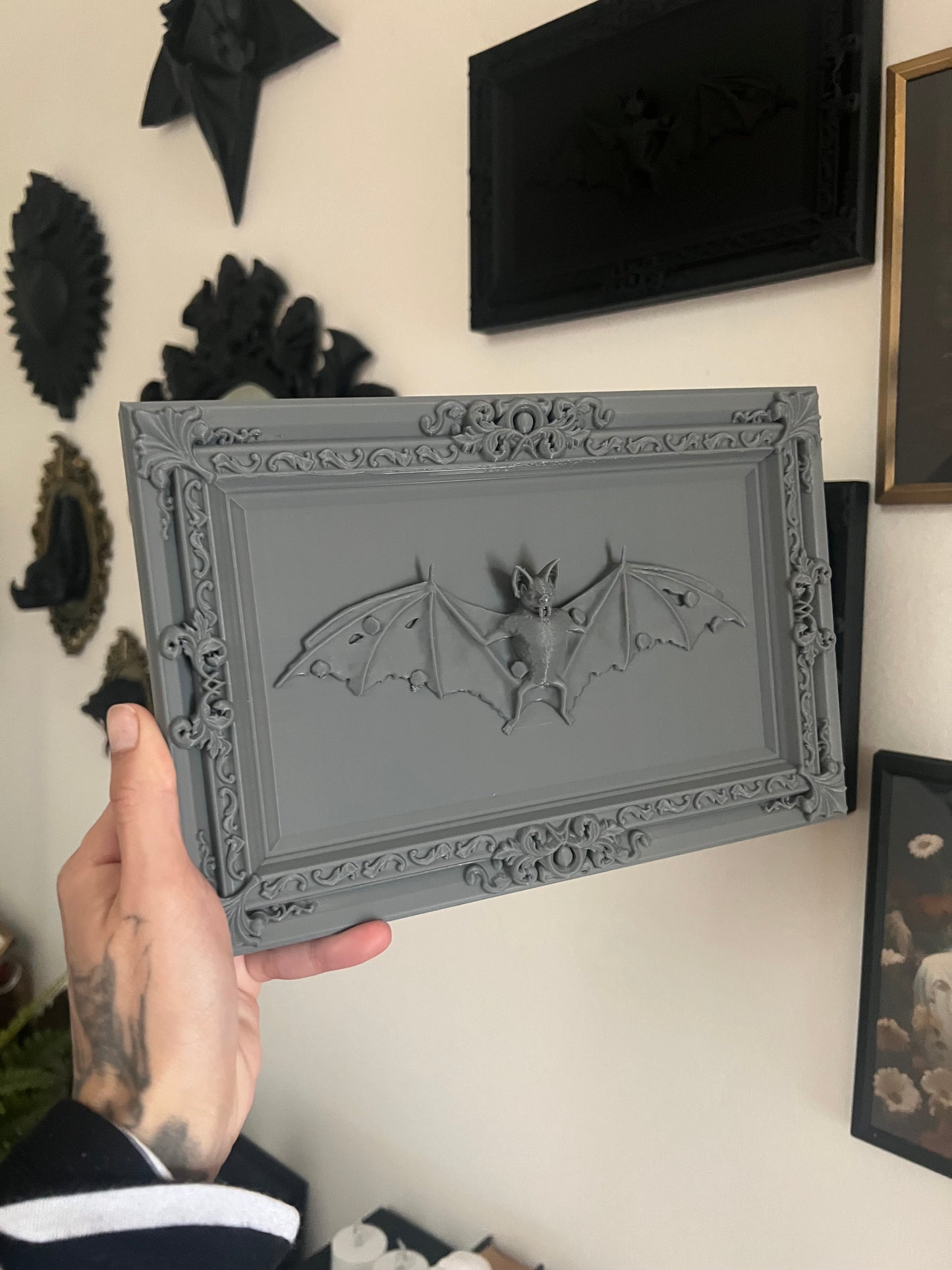 Taxidermy Bat Frame for Gothic Decor Spooky and Stylish