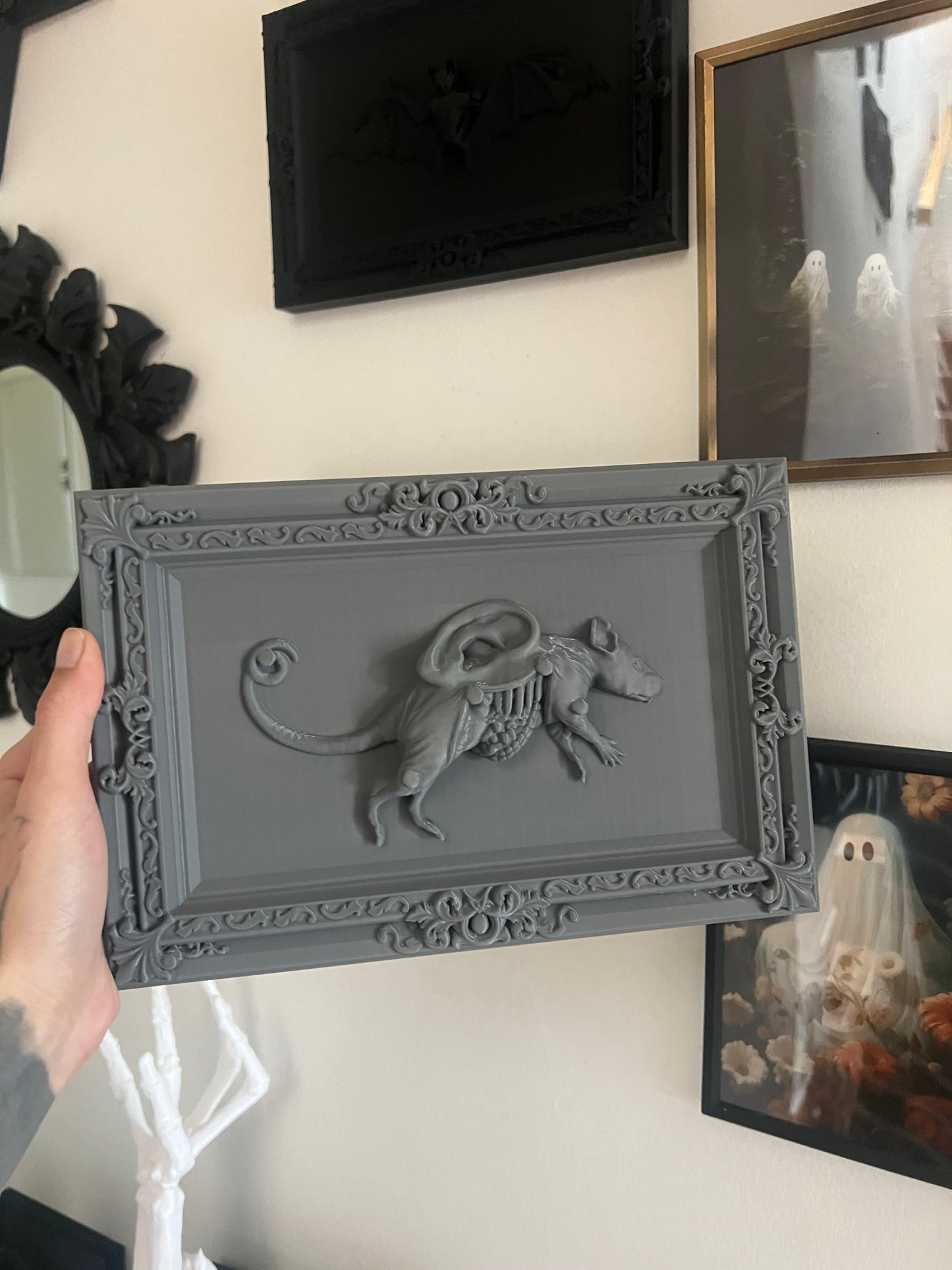 Taxidermy Rat Frame for Gothic Decor Spooky and Stylish