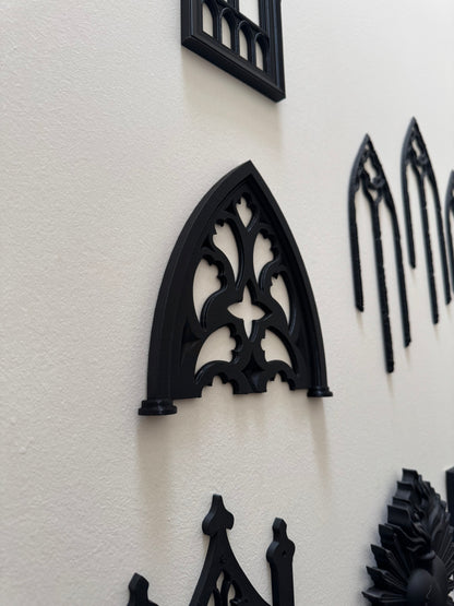 Gothic Arch Wall Accent – Black Cathedral Style Wall Art for Dark Interiors, Witchy Decor & Romantic Gallery Walls