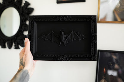 Taxidermy Bat Frame for Gothic Decor Spooky and Stylish