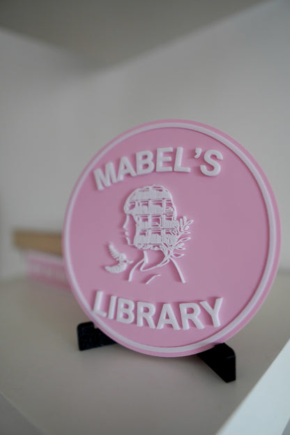 Library Sign,Personalized Bookshelf