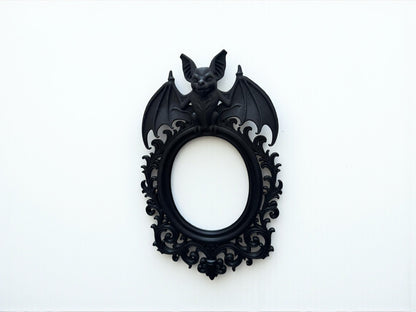 Gothic Oval Bat Frame for Wall Decor