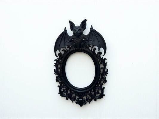 Gothic Oval Bat Frame for Wall Decor