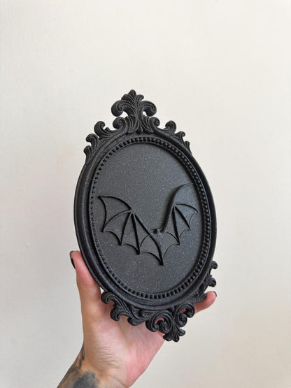 Gothic Bat Wall Frame –  Baroque Bat Decor for Vampire Rooms and Spooky Interiors