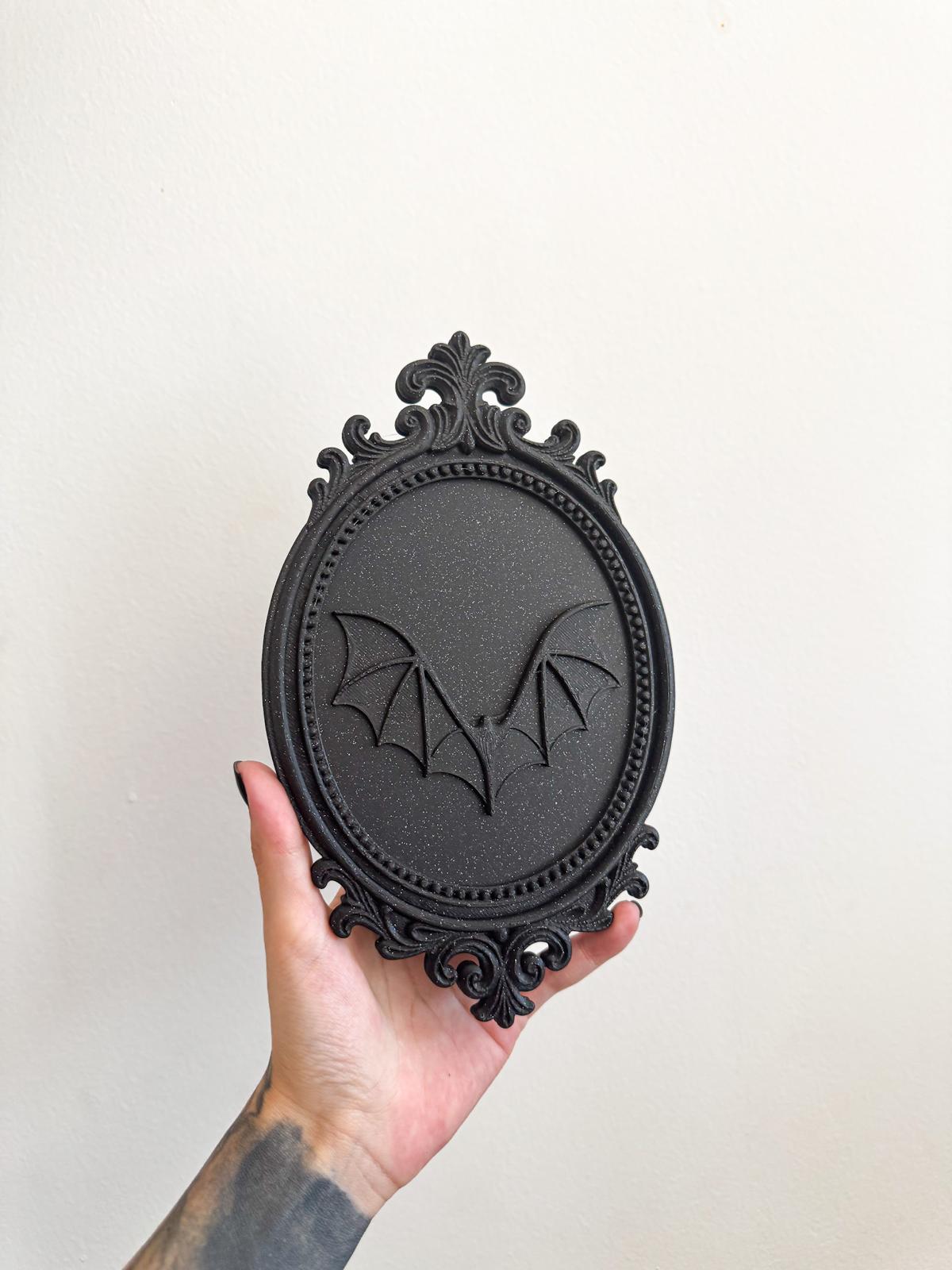 Gothic Bat Wall Frame –  Baroque Bat Decor for Vampire Rooms and Spooky Interiors