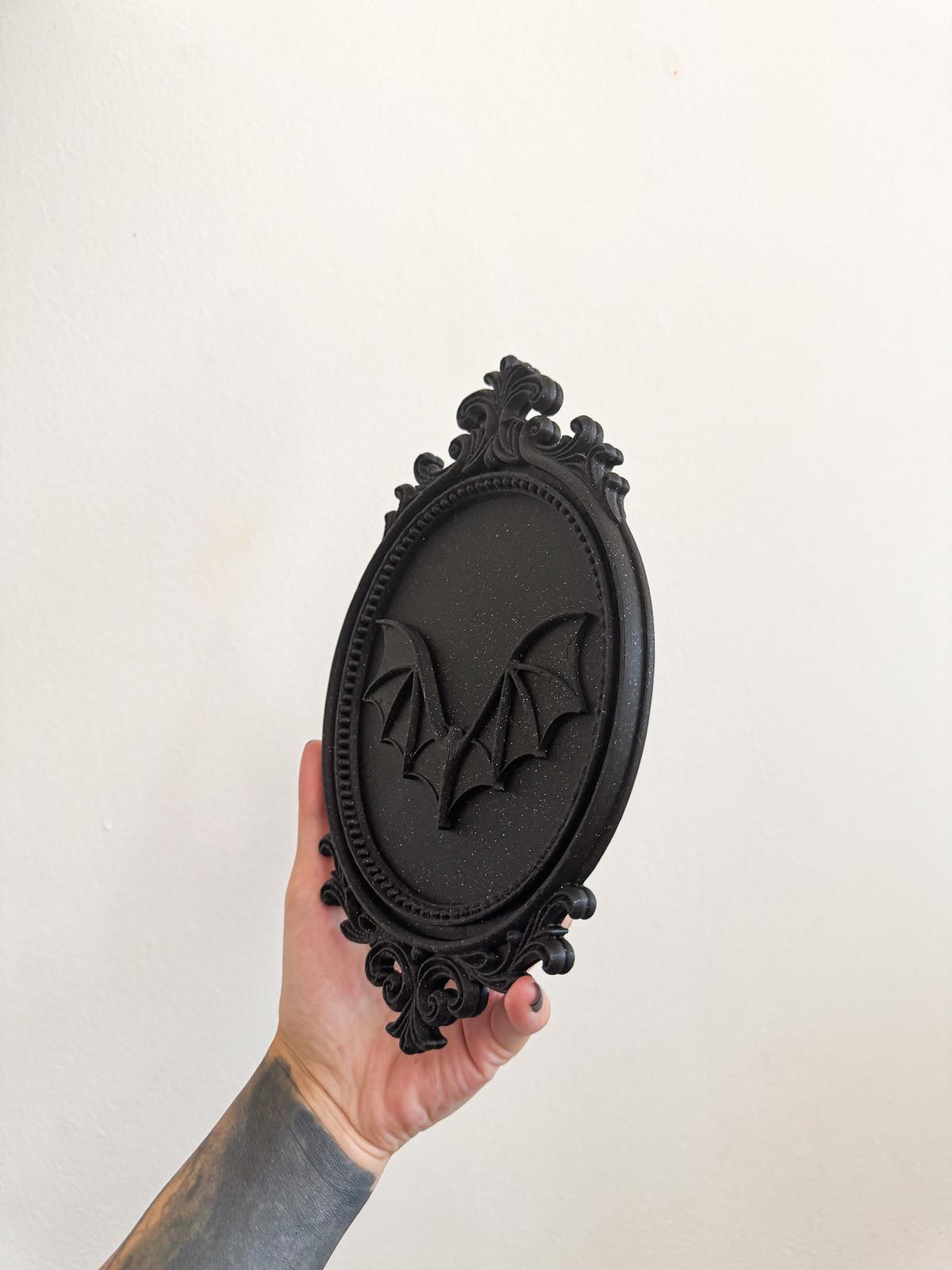 Gothic Bat Wall Frame –  Baroque Bat Decor for Vampire Rooms and Spooky Interiors